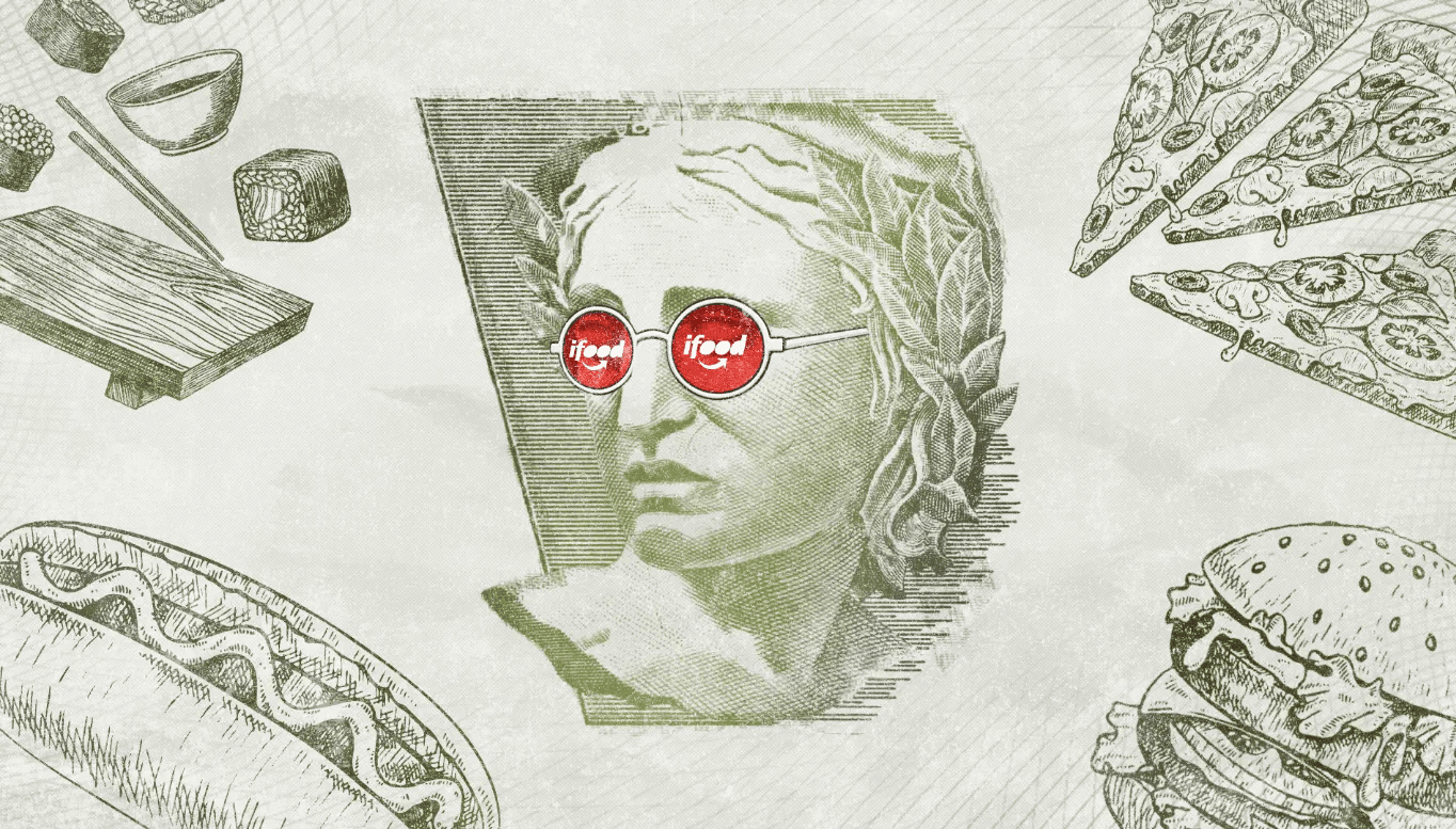 Sunglasses on a classical engraving